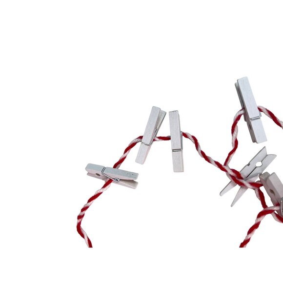 Pier 1 Imports Christmas Countdown Garland Mini Sock Ornaments & Twine Clips - Picture 3 of 10